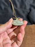 Handcarved Hetian White Jade 3D Peony Charm – Feminine Grace Pendant
