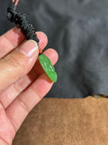Natural Hetian Apple Green Jade "Golden Branch & Jade Leaf" Necklace – Growth & Prosperity Talisman