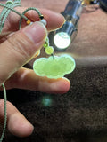 Handcarved Hetian Jade "Clear Water" Green Peony Ruyi Lock Pendant – Traditional Chinese Good Luck Talisman