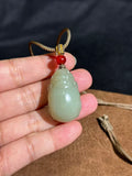 Handcarved Hetian White-Green Jade Pixiu Charm – Auspicious Energy Pendant