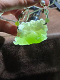 Natural Hetian Jade "Phoenix Through Peony" Necklace – Noble Blessing Talisman