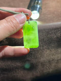 Hetian Jade Green Jasper Apple Green Lotus Pendant – Purity & Serenity Amulet