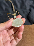 Handcarved Hetian White Jade 3D Peony Charm – Feminine Grace Pendant