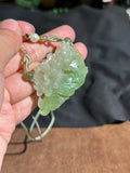 Natural Hetian Jade "Phoenix Through Peony" Necklace – Noble Blessing Talisman