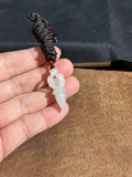 Handcarved Hetian White Jade Vajra Pendant – Sacred Blessing Charm