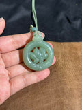 Handcarved Hetian Lake Green Jade Lotus Charm – Timeless Elegance Pendant