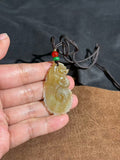 Handcarved Hetian Sugar Jade Dragon Fish Pendant – Wealth & Achievement Charm