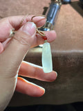 Handcarved Hetian Suet White Jade Bamboo Charm – Career Success Pendant