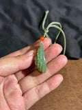Natural Hetian Jade "Pink Green" Peony Necklace – Beauty & Good Fortune Talisman