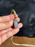 Natural Smoky Purple Hetian Jade Safety Buckle Pendant – Ping An Kou Protection Necklace