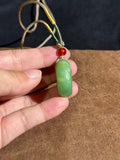 Hetian Jade Apple Green Weathered Pattern Safety Buckle Pendant – Protection & Peace Amulet
