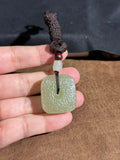 Handcarved Hetian Jade Archaic Texture Pendant – Stability & Good Luck Charm