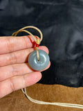 Natural Smoky Purple Hetian Jade Safety Buckle Pendant – Ping An Kou Protection Necklace