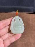 Handcarved Hetian White Jade Buddha Pendant – Happiness Charm