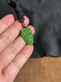Natural Hetian Apple Green Jade "Golden Branch & Jade Leaf" Necklace – Growth & Prosperity Talisman