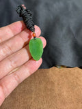 Natural Hetian Apple Green Jade "Golden Branch & Jade Leaf" Necklace – Growth & Prosperity Talisman