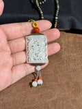 Handcarved Hetian White Jade Buddha Sachet – Serenity & Good Luck Charm