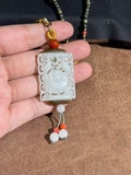 Handcarved Hetian White Jade Buddha Sachet – Serenity & Good Luck Charm