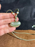 Handcarved Hetian Jade "Clear Water" Green Peony Ruyi Lock Pendant – Traditional Chinese Good Luck Talisman