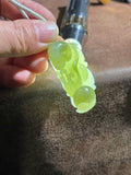 Hetian Jade Green & White Two-Tone Snail Pendant – "Turn the Tide" Fortune Amulet