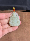 Handcarved Hetian White Jade Buddha Pendant – Happiness Charm