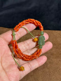 Multi-Strand Nanhong Beaded Bracelet with Hetian Pixiu – Fortune & Luck Talisman