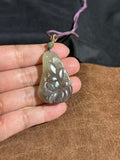 Handcarved Hetian Smoky Purple Lotus Pendant – Spiritual Beauty Charm