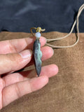 Hetian Jade Imperial Purple Carved Beetle & Fortune Bean Pendant – Luck & Prosperity Amulet