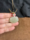 Handcarved Hetian White Jade 3D Peony Charm – Feminine Grace Pendant