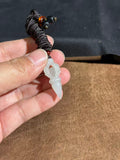 Handcarved Hetian White Jade Vajra Pendant – Sacred Blessing Charm