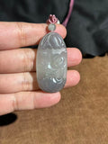 Handcarved Hetian Ice Smoke Purple Jade Lotus Charm – Spiritual Elegance Pendant