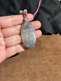 Handcarved Hetian Ice Smoke Purple Jade Lotus Charm – Spiritual Elegance Pendant