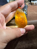 Handcarved Hetian Sugar Jade Pendant – Prosperity & Happiness Charm