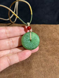Hetian Jade Apple Green Weathered Pattern Safety Buckle Pendant – Protection & Peace Amulet