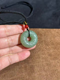 Hetian Jade Lake Green Cloud Pattern Safety Buckle Pendant – Peace & Harmony Amulet