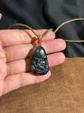 Natural Hetian Jade Handcarved Peony Necklace – Beauty & Good Fortune Talisman