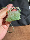 Natural Hetian Jade "Phoenix Through Peony" Necklace – Noble Blessing Talisman