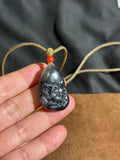Natural Hetian Jade Handcarved Peony Necklace – Beauty & Good Fortune Talisman