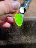 Natural Hetian Apple Green Jade "Golden Branch & Jade Leaf" Necklace – Growth & Prosperity Talisman
