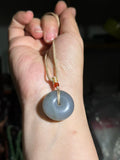 Natural Smoky Purple Hetian Jade Safety Buckle Pendant – Ping An Kou Protection Necklace