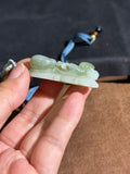 Hetian Jade Green & White Two-Tone Snail Pendant – "Turn the Tide" Fortune Amulet