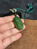 Handcarved Hetian Jasper Dragon Pendant – Imperial Authority Charm