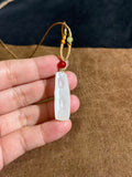 Handcarved Hetian Suet White Jade Bamboo Charm – Career Success Pendant
