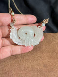 Handcarved Hetian Lotus Pink Phoenix Charm – Feminine Grace Pendant