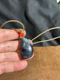 Natural Hetian Jade Handcarved Peony Necklace – Beauty & Good Fortune Talisman