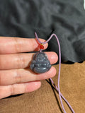 Hetian Jade Imperial Purple Maitreya Buddha Pendant – Blessing & Serenity Amulet