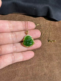 Natural Hetian Jade Laughing Buddha Necklace – Peace & Prosperity Talisman