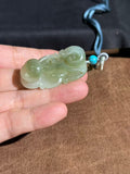 Hetian Jade Green & White Two-Tone Snail Pendant – "Turn the Tide" Fortune Amulet