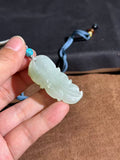 Hetian Jade Green & White Two-Tone Snail Pendant – "Turn the Tide" Fortune Amulet