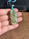 Hetian Jade Green & White Two-Tone Snail Pendant – "Turn the Tide" Fortune Amulet